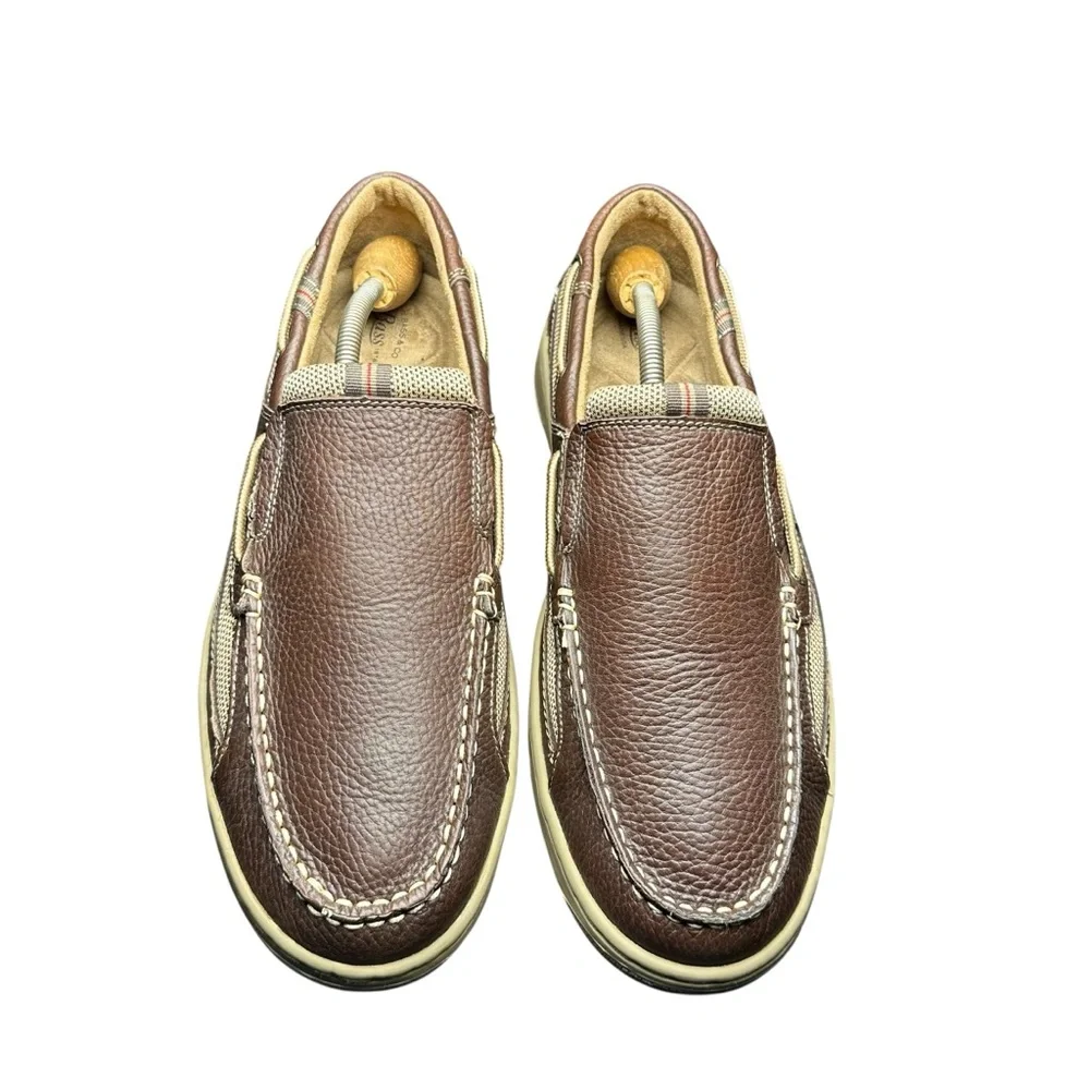 Bass Baron III Boat Shoes Men's Size 11.5 M - Dark Brown Leather Mesh